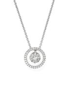 Roberto Coin 18k White Gold Round Pendant Necklace With Diamonds, 16