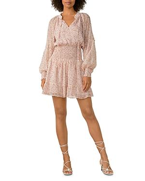 Elan Smocked Waist Floral Print Dress