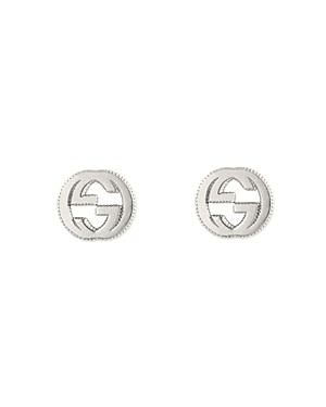 Gucci Sterling Silver Interlocking G Stud Earrings
