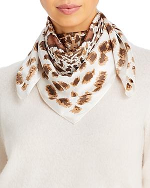 Echo Leopard Print Silk Square Scarf