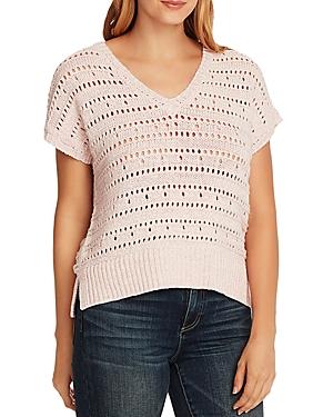Vince Camuto Short-sleeve Open-stitch Top