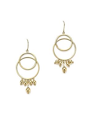 14k Yellow Gold Beaded Double Circle Drop Earrings - 100% Exclusive