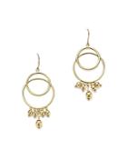 14k Yellow Gold Beaded Double Circle Drop Earrings - 100% Exclusive