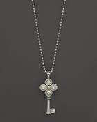 Lagos Sterling Silver Pearl Key Pendant Necklace, 34
