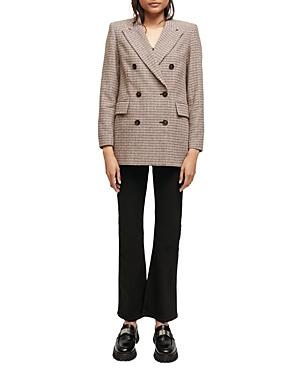 Maje Voldito Plaid Double Breasted Blazer