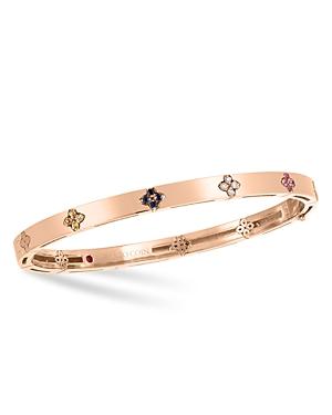 Roberto Coin 18k Rose Gold Love In Verona Rainbow Sapphire & Diamond Bangle Bracelet