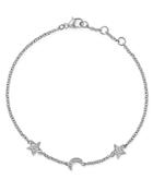 Bloomingdale's Pave Diamond Moon & Star Bracelet In 14k White Gold, 0.10 Ct. T.w. - 100% Exclusive