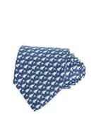 Salvatore Ferragamo Elephant Floral Print Silk Classic Tie