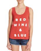 Wildfox Red, Wine & Blue Printed Tank