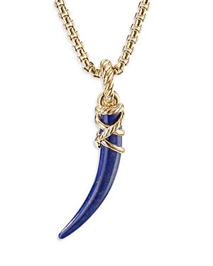 David Yurman 18k Yellow Gold Tusk Amulet With Lapis