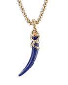 David Yurman 18k Yellow Gold Tusk Amulet With Lapis