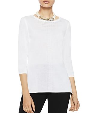 Misook Graduated Sheer-yoke Knit Tunic