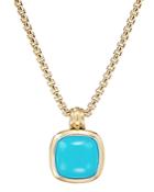 David Yurman Sterling Silver & 18k Yellow Gold Albion Reconstituted Turquoise Pendant