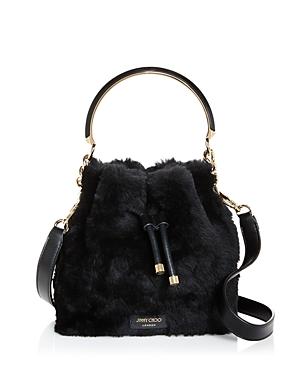 Jimmy Choo Bon Bon Small Shearling Bucket Bag
