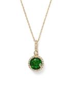 Chrome Diopside And Diamond Round Pendant Necklace In 14k Yellow Gold, 18 - 100% Exclusive