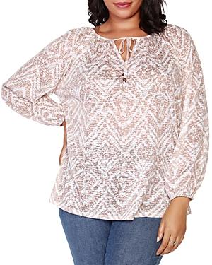 Belldini Plus Printed Burnout Top
