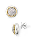 Bloomingdale's Marc & Marcella Diamond Twist Detail Round Earrings In Sterling Silver & Gold-plated Sterling Silver, 0.11 Ct. T.w. - 100% Exclusive