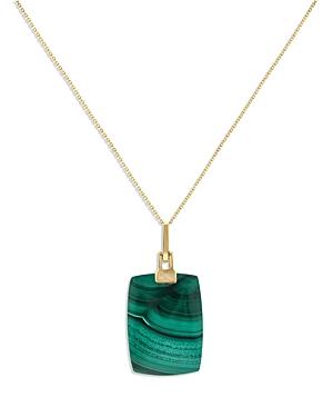 Bloomingdale's Malachite Pendant Necklace In 14k Yellow Gold, 18 - 100% Exclusive