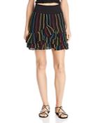 Place Nationale Saint-quentin Embroidered Candy Stripe Mini Skirt