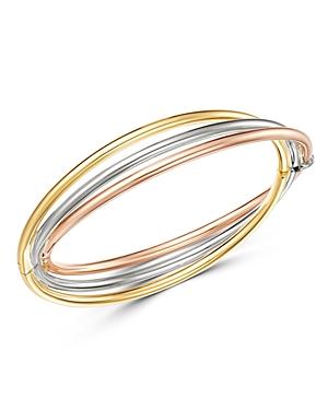 Bloomingdale's 14k Yellow, White & Rose Gold Interlocked Bangle Bracelet - 100% Exclusive