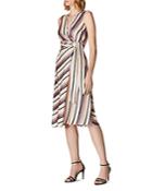 Karen Millen Striped Satin Faux-wrap Dress - 100% Exclusive