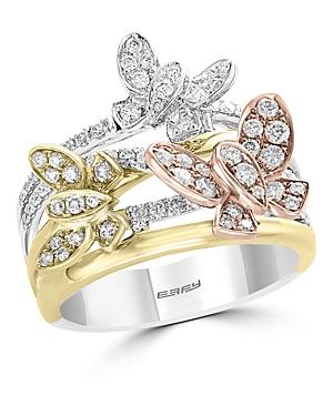 Bloomingdale's Diamond Butterfly Ring In 14k Rose, Yellow & White Gold, 0.80 Ct. T.w. - 100% Exclusive