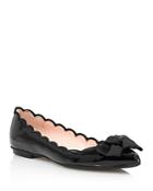 Kate Spade New York Women's Nannete Scalloped Patent Leather Pointed Toe Flats
