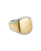 David Yurman Streamline Signet Ring In 18k Yellow Gold And Sterling Silver