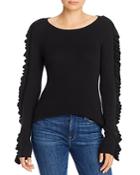 See By Chloe Ruffled Lightweight Ribbed Sweater
