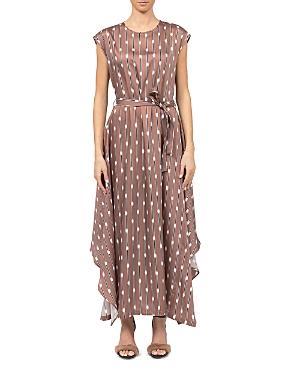 Peserico Draped Belted Maxi Dress