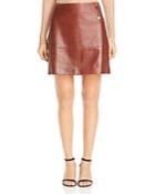 Kenneth Cole Seamed Leather Mini Skirt
