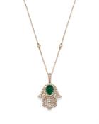 Bloomingdale's Emerald & Diamond Hamsa Pendant Necklace In 14k Yellow Gold, 18 - 100% Exclusive