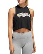 Adidas Floral Logo Cropped Top