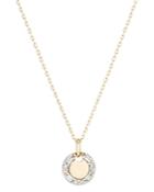 Adina Reyter 14k Yellow Gold Diamond Round & Baguette Circle Dog Tag Pendant Necklace, 15-16