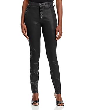 Paige Emmie Ultra Skinny Jeans In Black Fog Luxe Coated