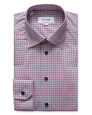 Eton Tattersall Check Regular Fit Dress Shirt