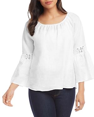 Karen Kane Linen Lace-inset Top