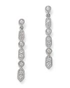 Bloomingdale's Alternating Diamond & Milgrain Drop Earrings In 14k White Gold, 0.15 Ct. T.w. - 100% Exclusive