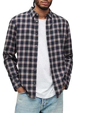 Allsaints Linto Cotton Plaid Slim Fit Button Down Shirt
