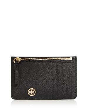 Tory Burch Robinson Leather Zip-top Card Case