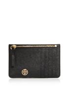 Tory Burch Robinson Leather Zip-top Card Case