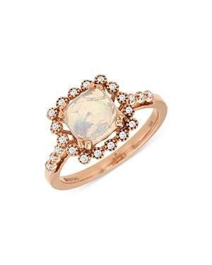 Bloomingdale's Opal & Diamond Accent Ring In 14k Rose Gold - 100% Exclusive