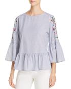 Beachlunchlounge Embroidered Bell Sleeve Top
