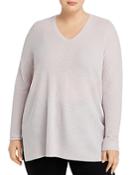 Eileen Fisher Plus Wool V-neck Tunic Sweater