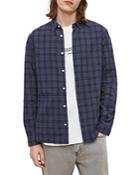 Allsaints Coruna Cotton Brushed Flannel Check Slim Fit Button Down Shirt