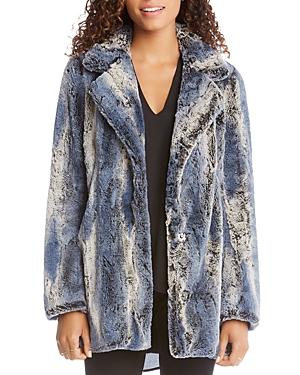 Karen Kane Patterned Faux Fur Coat