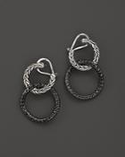 John Hardy Women's Sterling Silver Classic Chain Lava Double Round Drop Earrings With Black Sapphires
