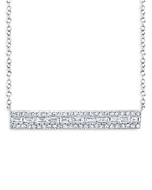 Moon & Meadow Diamond Bar Pendant Necklace In 14k White Gold, 0.40 Ct. T.w. - 100% Exclusive