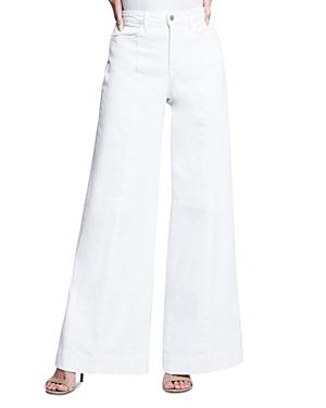 L'agence Sandy High Rise Wide Leg Jeans In Blanc