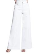 L'agence Sandy High Rise Wide Leg Jeans In Blanc
